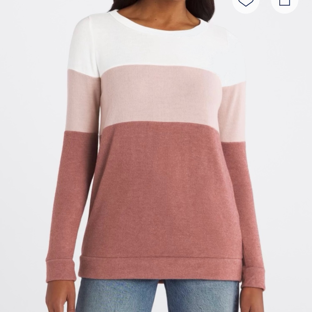 Colorblock Women's Sweater - White, Pink, and Mauve
